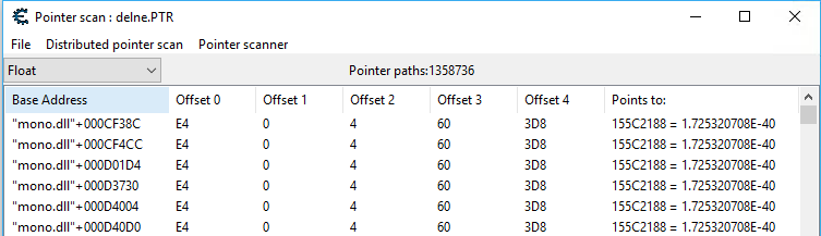 Cheat Engine pointer offsets